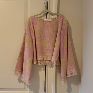 Zimmermann Pink and Tan Floral Sweater
